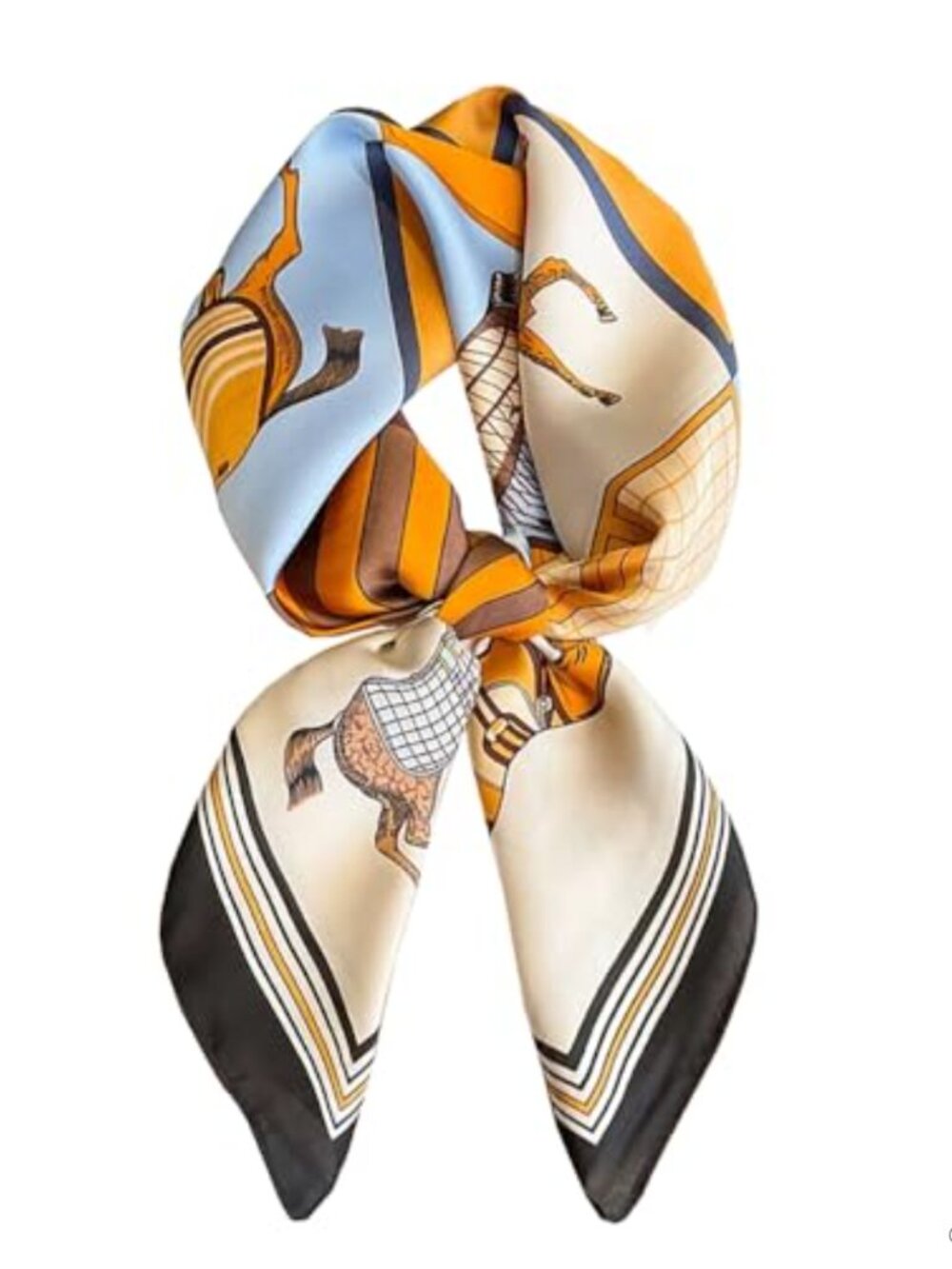 100% Mulberry Silk Square Scarf 25.6" Hair Headscarf Neckerchief